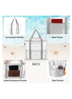 Swift Large Mesh Beach Bag Beach Tote Bag Summer Holiday Bag Mesh Swimming Bag Pool Bag Weekend Bag Shopping Tote Bag  - Image 2