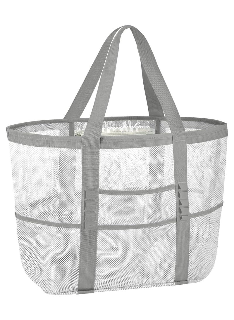 Swift Large Mesh Beach Bag Beach Tote Bag Summer Holiday Bag Mesh Swimming Bag Pool Bag Weekend Bag Shopping Tote Bag  - Image 1