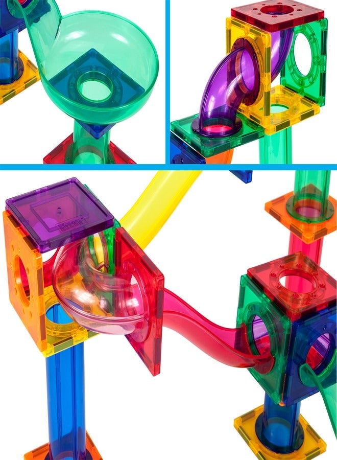 PicassoTiles PICASSO - MAGNETIC MARBLE RUN BUILDING BLOCKS SET (50 PC'S) - Image 3