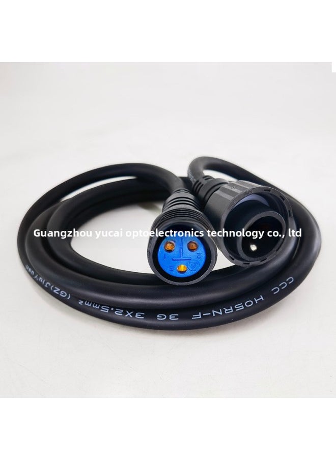 Outdoor Waterproof Stage Light Power Extension Cord Three-core 2.5 Square Waterproof Power Cord Pure Copper Rubber Antifreeze Line-Color:2.5 Square 3 Meters Long