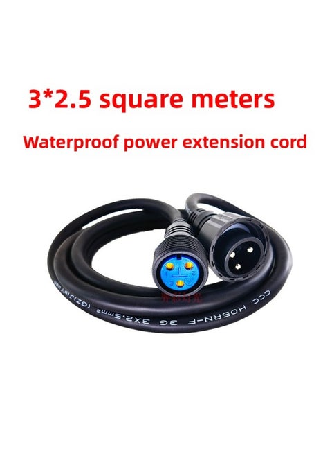 Outdoor Waterproof Stage Light Power Extension Cord Three-core 2.5 Square Waterproof Power Cord Pure Copper Rubber Antifreeze Line-Color:2.5 Square 3 Meters Long