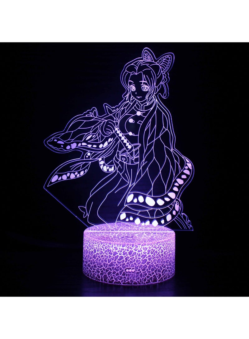 الرسوم المتحركة سلسلة 3D ضوء الليل النمذجة مصباح LED البصرية ستيريو مصباح USB مصبااعيراك القاعدة سبعة ألوان + اللمسح مكتبي الإبداعي   (MY-2286) - Image 1
