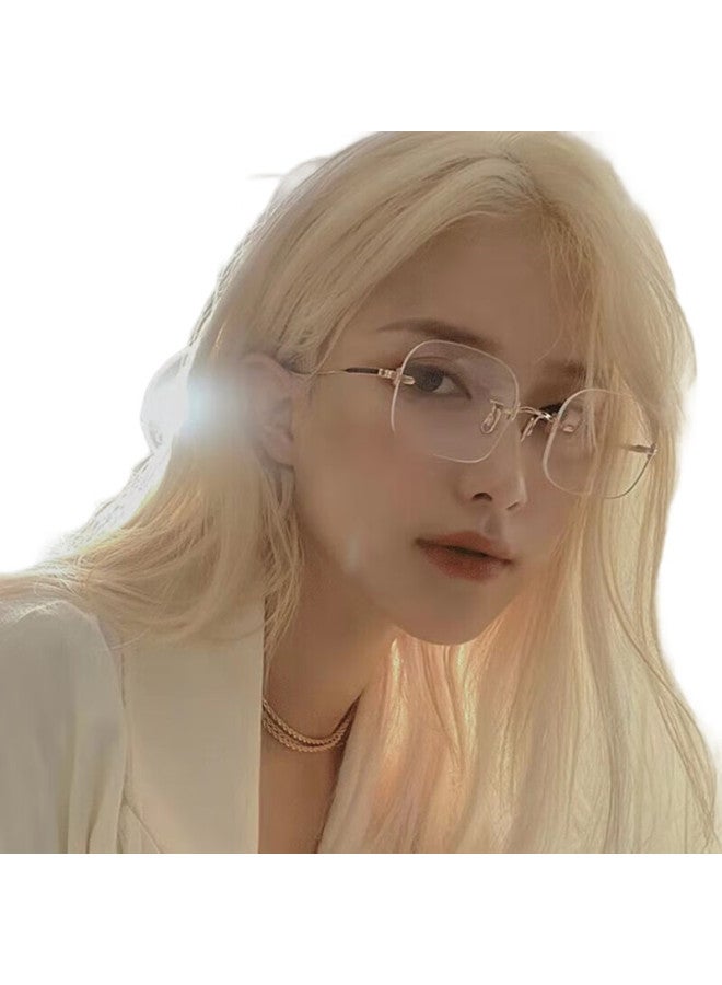 Boshide Blue Light Blocking Glasses Radiation Protection Eyewear For Men And Women Computer And Mobile Phone Anti-Glare Glasses Gold Left And Right Eye 200 Degrees - Image 1