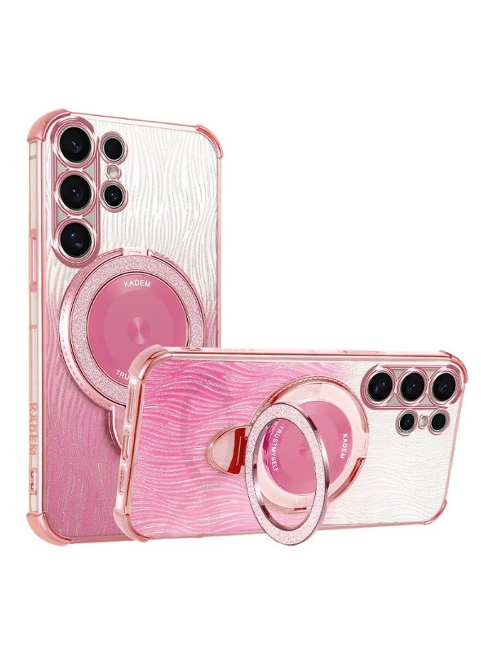 general Glitter Case for Samsung Galaxy S25, Ultra-thin Transparent Shiny Ring Support Anti-shock Housing, Soft TPU Silicone Glitter Women Cover - Image 1