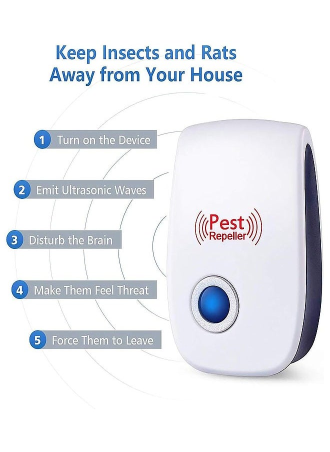 Pest Reject - 3 Pack Electronic Rodent And Insect Repellent Device, Electronic Plug In Sonic Repellent Pest Control For Insects Roaches Ant Mice Bugs Mouse Rodents Mosquitoes, For Home Warehouse Office Kitchen - Image 1