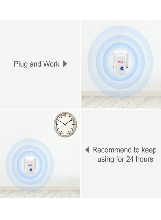 Pest Reject - 3 Pack Electronic Rodent And Insect Repellent Device, Electronic Plug In Sonic Repellent Pest Control For Insects Roaches Ant Mice Bugs Mouse Rodents Mosquitoes, For Home Warehouse Office Kitchen - Image 1