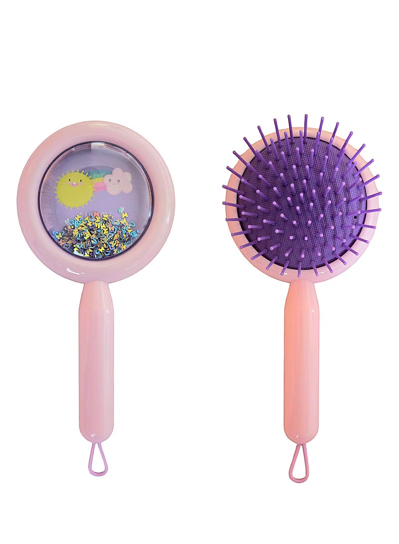 فرشاة شعر مستديرة باللون البنفسجي لتصفيف الشعر بسهولة ولمسة أنيقة - Image 1