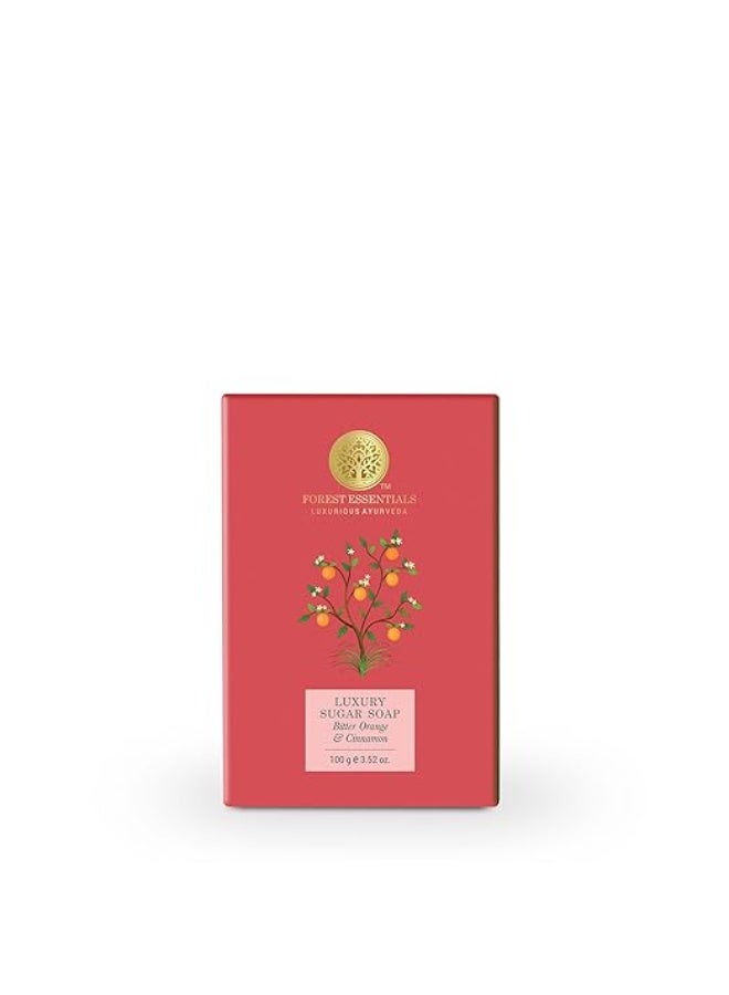 Forest Essentials Bitter Orange & Cinnamon Soap | Ayurvedic Scented Handmade Bath Soap | Gently Cleanses & Softens Skin | With Natural Oils & Raw Cane Sugar - Image 1