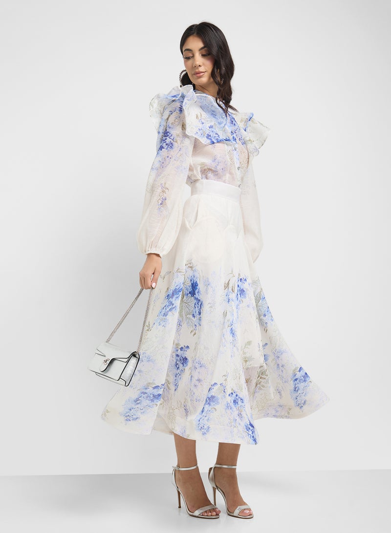 Khizana Floral Print Top & Skirt Set  - Image 5