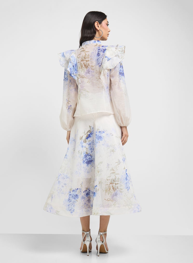 Khizana Floral Print Top & Skirt Set  - Image 2