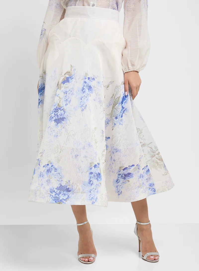 Khizana Floral Print Top & Skirt Set