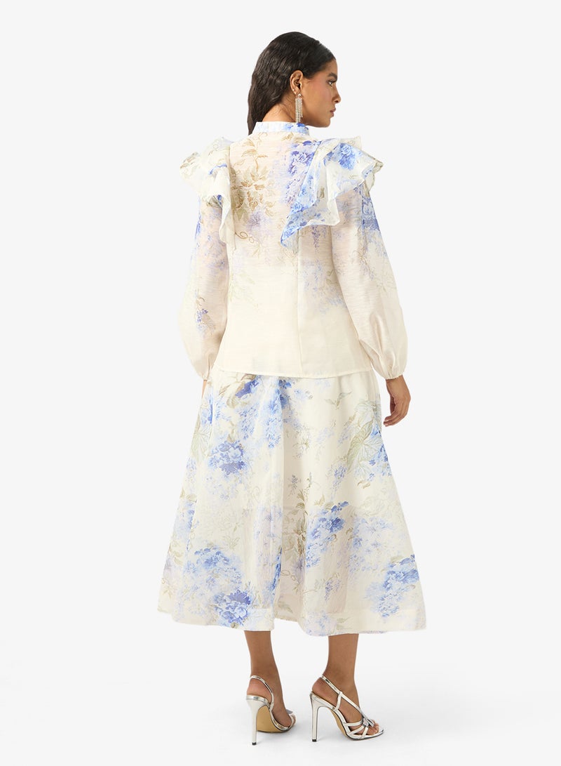 Khizana Floral Print Top & Skirt Set - Image 2