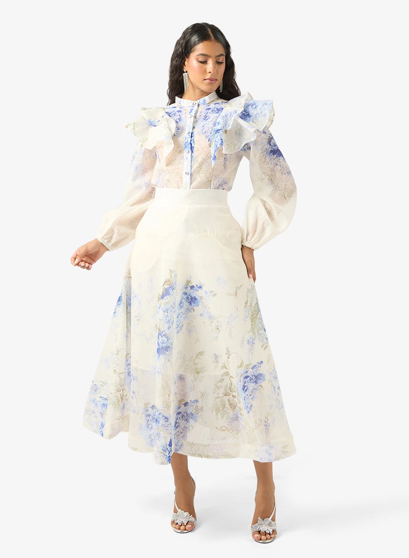 Khizana Floral Print Top & Skirt Set - Image 1