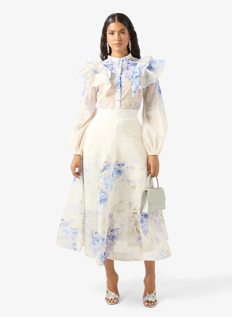 Khizana Floral Print Top & Skirt Set - Image 5