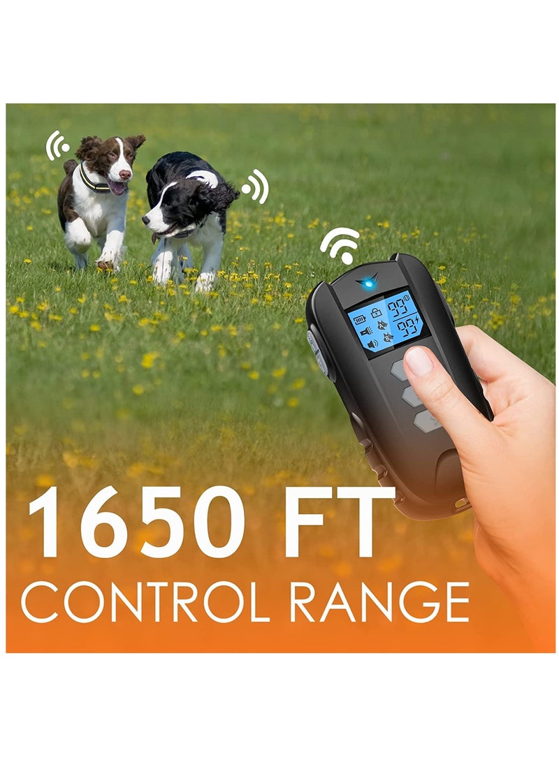 Dual Dog Training Collar with Remote - Waterproof Rechargeable Electric Shock Collar for Small, Medium, and Large Dogs. Features Beep, Vibration, and Adjustable Shock Levels (0-99) for Safe Training. - Image 5