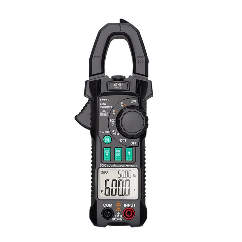 Clamp Meter: Black, Automatic Range, Intelligent Anti-burning - Dual Chip Dual Display, True RMS Clamp Meter with AC DC Current, Temperature Measurement for Electrical Testing Professionals & Home Use - Image 1
