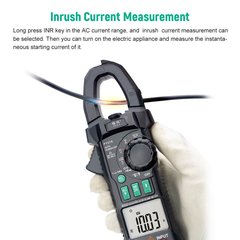 Clamp Meter: Black, Automatic Range, Intelligent Anti-burning - Dual Chip Dual Display, True RMS Clamp Meter with AC DC Current, Temperature Measurement for Electrical Testing Professionals & Home Use - Image 4