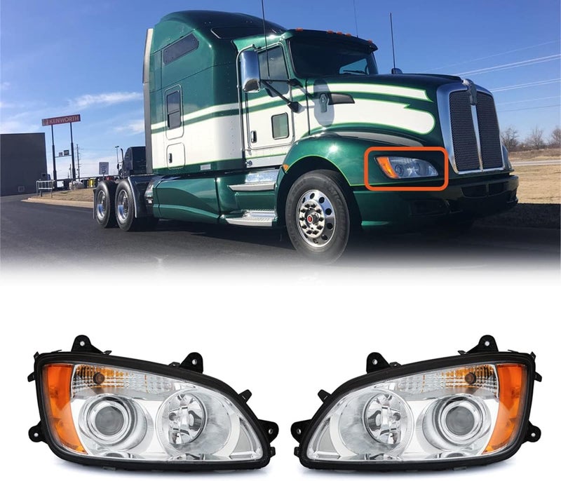 High Soar LED Headlights Assembly for Kenworth T170 T270 T370 T440 T470 T660 T700 (2008-2016) - DOT Approved High/Low Beam Projector Replacement (A Pair) - Image 2