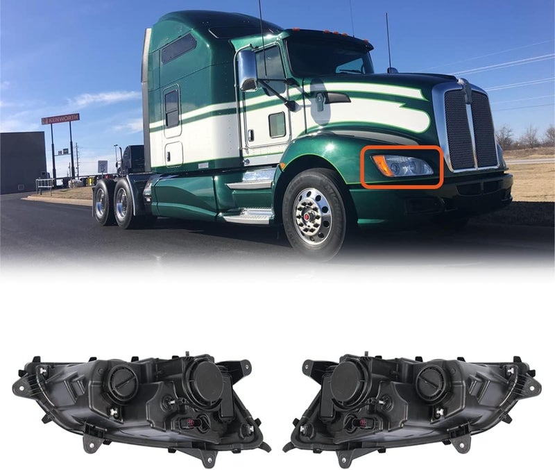 High Soar LED Headlights Assembly for Kenworth T170 T270 T370 T440 T470 T660 T700 (2008-2016) - DOT Approved High/Low Beam Projector Replacement (A Pair) - Image 3