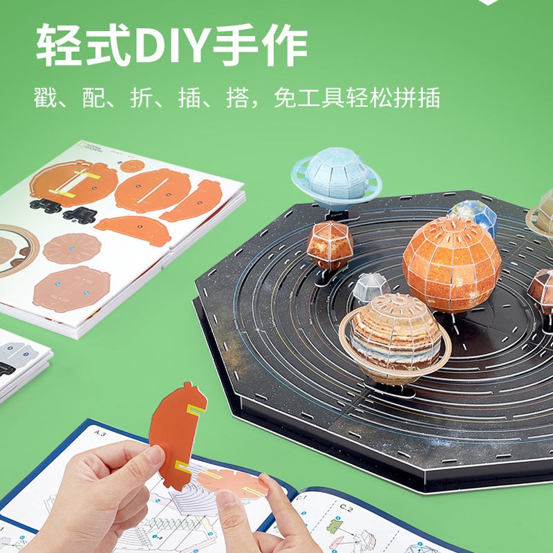 Music Cube Rotating Solar System Planet 3D Three-Dimensional Jigsaw Puzzle Home Geography Puzzle Popular Science Toy Library - Image 4
