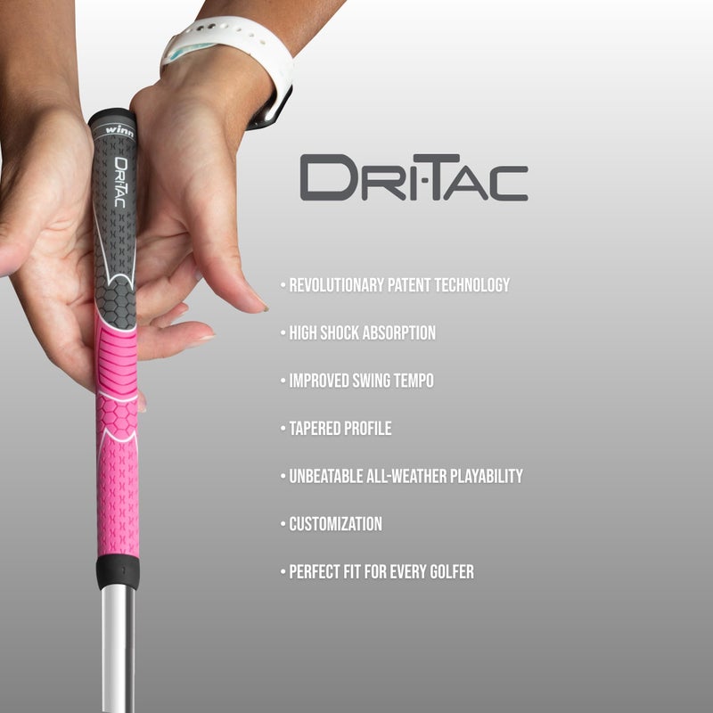 WINN DRI-TAC LADIES Golf Grip - Non-Slip & Cushioned Comfort - Moisture-Wicking & Shock Absorption - AVS Technology - Hand Alignment & Lighter Grip Pressure - Tacky in All Weather - Ideal for Female Golfers - Image 5