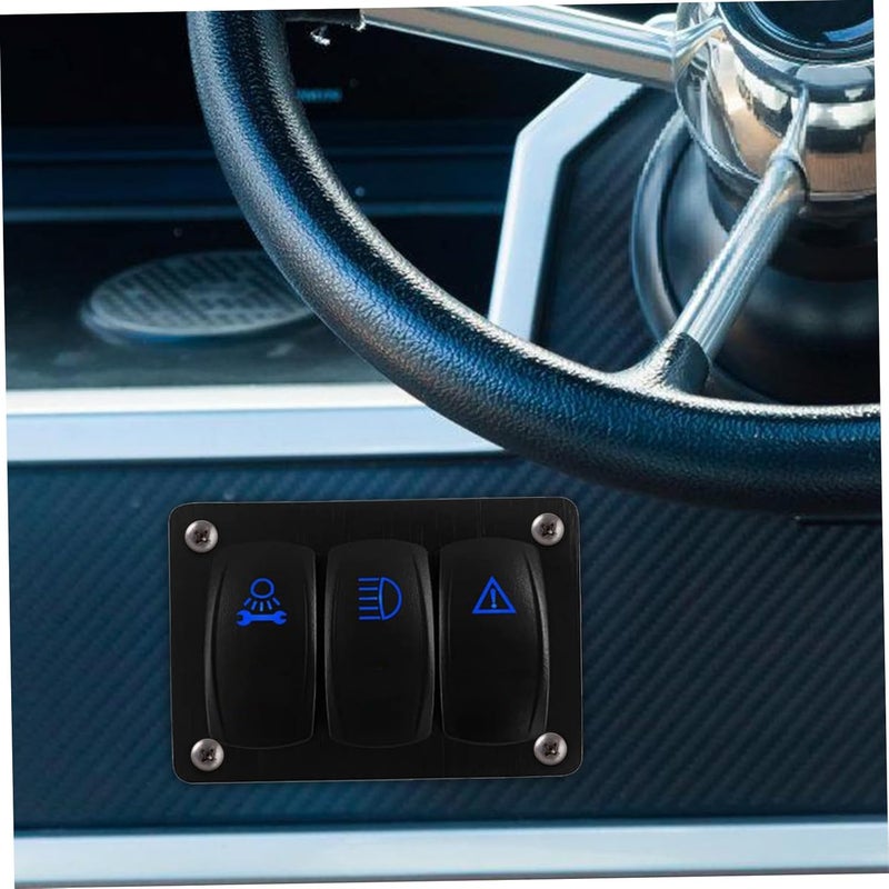 قطعتان من حامل لوحة مفاتيح التبديل الصخري الأسود للإسكان الجماعي للسيارات والمقطورات والقوارب - Image 4