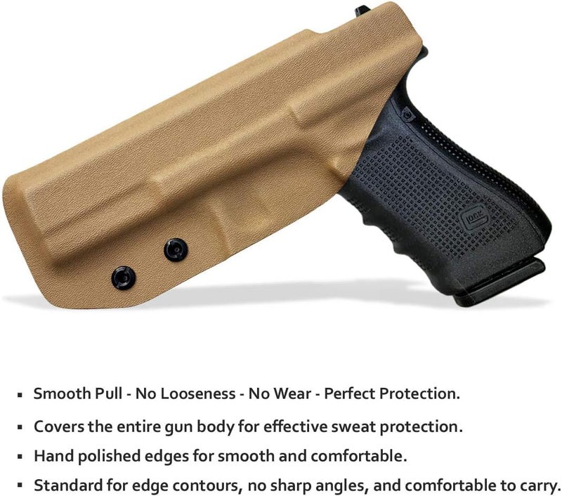 POLE.CRAFT IWB Kydex Holster Custom Fit: Glock 17 (Gen 1-5) / Glock 22 Glock 31 (Gen 3-4) Pistol - Inside Waistband Carry - Adj. Cant Retention - Cover Mag-Button - No Wear - No Jitter - Image 2