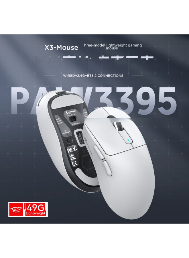 Attack Shark X3 Lightweight Gaming Mouse Paw3395 Wireless Tri-mode Esports Mouse Digital Computer Optical-Color:Attack Shark X3 Three-mode Mouse Lavender + Anti-slip Sticker - Image 2