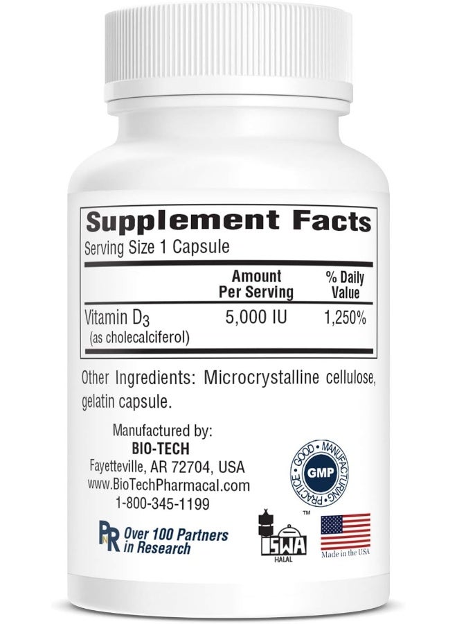 Bio-Tech Pharmacal Vitamin D3 (D3 5k IU, 250 Count) - Image 4