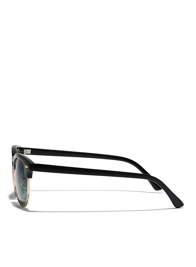 Blackout BlackOut by eyewa Linea Unisex Round Sunglasses, Black/Green