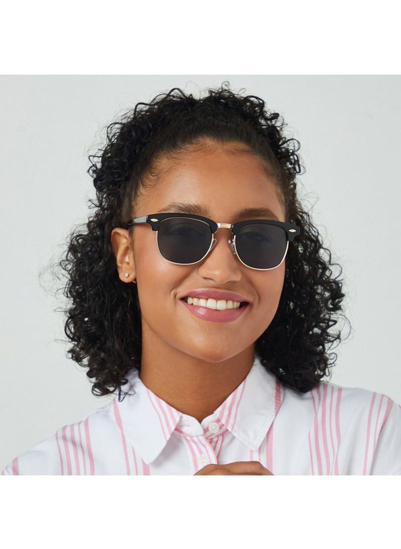 Blackout BlackOut by eyewa Linea Unisex Round Sunglasses, Black/Green  - Image 5