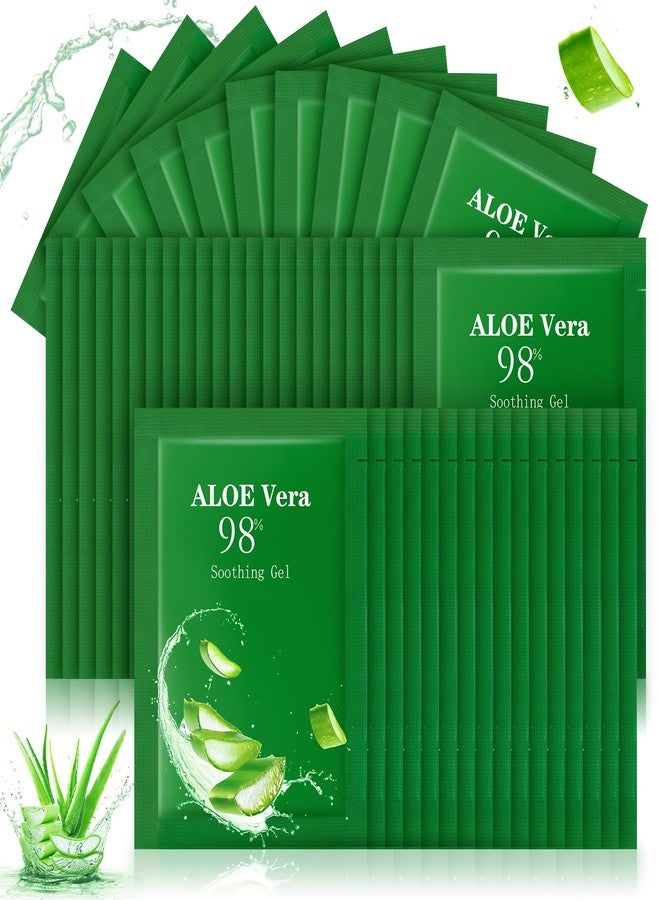 Siifert 100 Pcs Travel Size Aloe Vera Gel 98% Organic After Sun Moisturizer for Face, Body, Soothing Hydrating Lotion Bulk for Winter Vacation, Guests Skin Care Gifts - Image 1