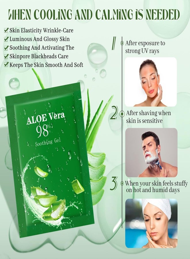 Siifert 100 Pcs Travel Size Aloe Vera Gel 98% Organic After Sun Moisturizer for Face, Body, Soothing Hydrating Lotion Bulk for Winter Vacation, Guests Skin Care Gifts - Image 3