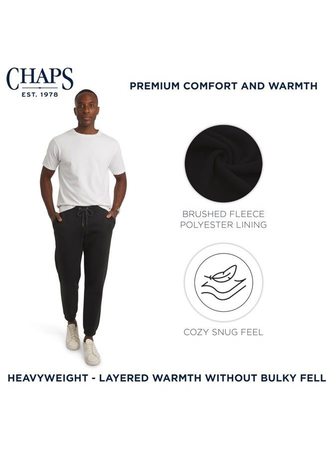 Chaps Men's Everyday Regular Fit Comfortable Fleece Lined Jogger Sweatpants, American Black, L - Image 3