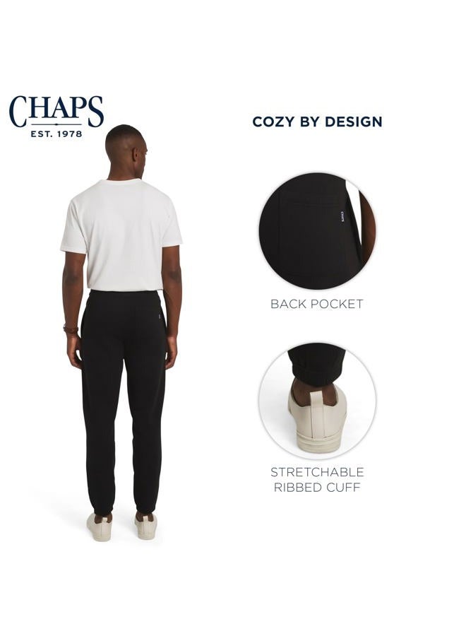Chaps Men's Everyday Regular Fit Comfortable Fleece Lined Jogger Sweatpants, American Black, L - Image 4
