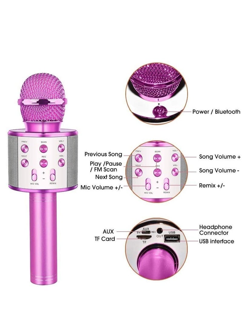 ELTRAZONE Kid's Wireless Bluetooth Portable Handheld Karaoke Microphones Toy for Phone Android PC for Home KTV Outdoor Party (Pink) - Image 3
