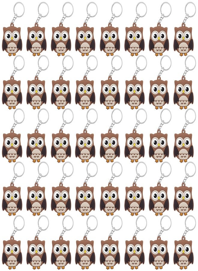 CiciBear 40 Pack Owl Keychains - Forest & Jungle Safari Themed Party Decoration for Guests, Kids Birthday & School Party - Image 1