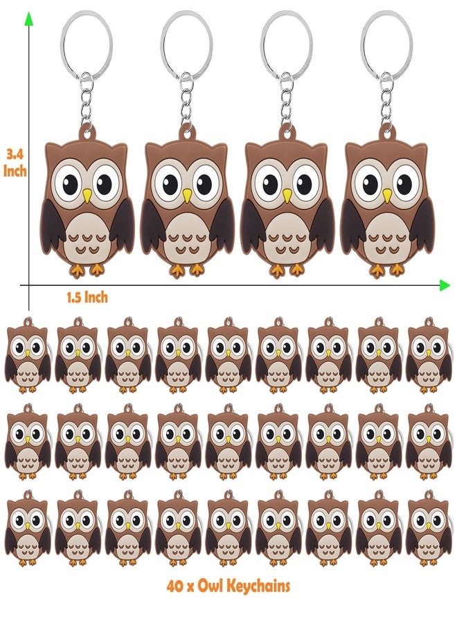 CiciBear 40 Pack Owl Keychains - Forest & Jungle Safari Themed Party Decoration for Guests, Kids Birthday & School Party - Image 2