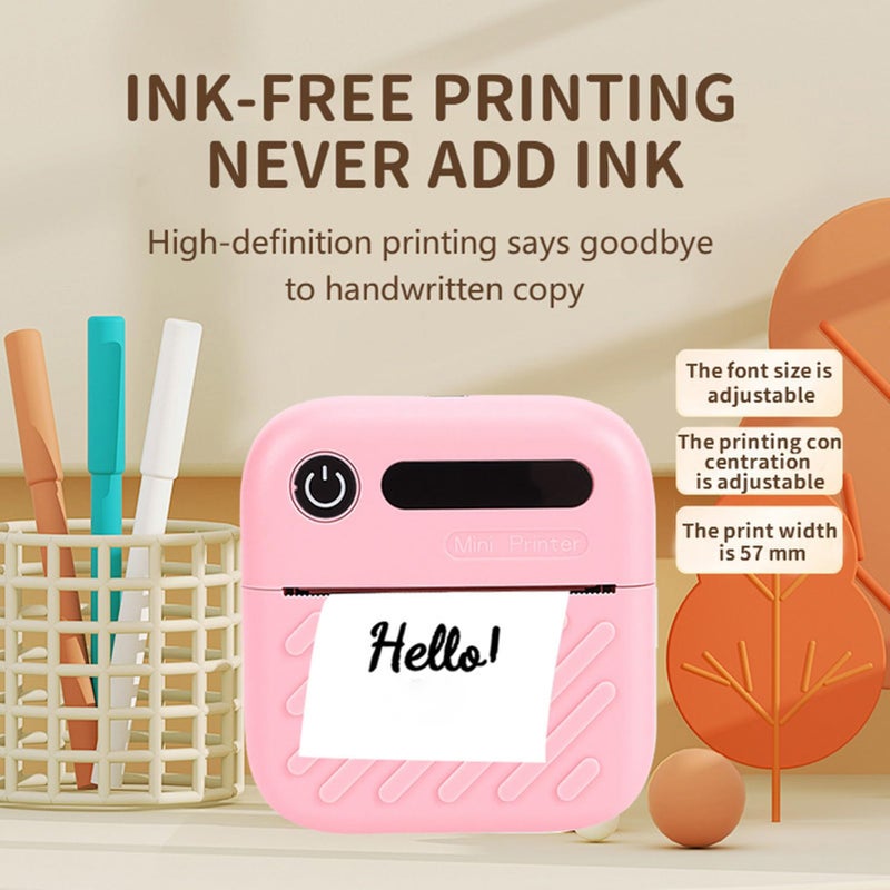 Bluetooth Inkless Thermal Sticker Printer Machine With App Control Pink - Image 3