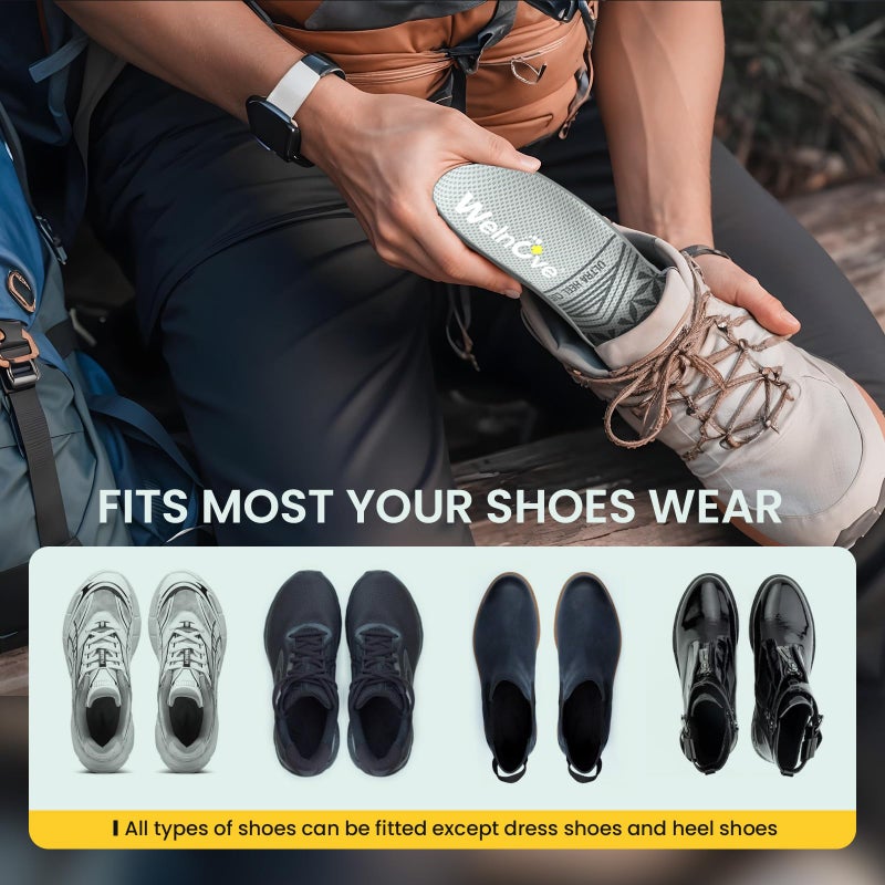 Welnove Achilles Tendonitis Relief Insoles for Women & Men - Heel Cushion for Heel Pain Relief Heel Spur with Shock Absorption for All-Day Comfort, M: 12-14|318MM - Image 4