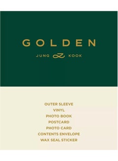 Jungkook (BTS) 1st Solo Album Golden Kpop Music Vinyl Record with Photobook Photocard Postcard and More  - Image 2