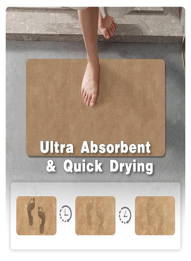 TYUU Bathroom Mat Quick Dry, Bathroom Rugs Non Slip Washable Thin Absorbent Bath Mat Fits Under Door Bathroom Floor Mat Perfect for Bath, Shower, or Sink 16"x24" Camel - Image 3