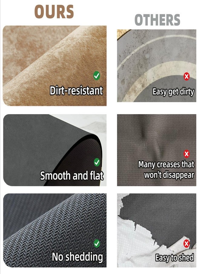 TYUU Bathroom Mat Quick Dry, Bathroom Rugs Non Slip Washable Thin Absorbent Bath Mat Fits Under Door Bathroom Floor Mat Perfect for Bath, Shower, or Sink 16"x24" Camel - Image 5