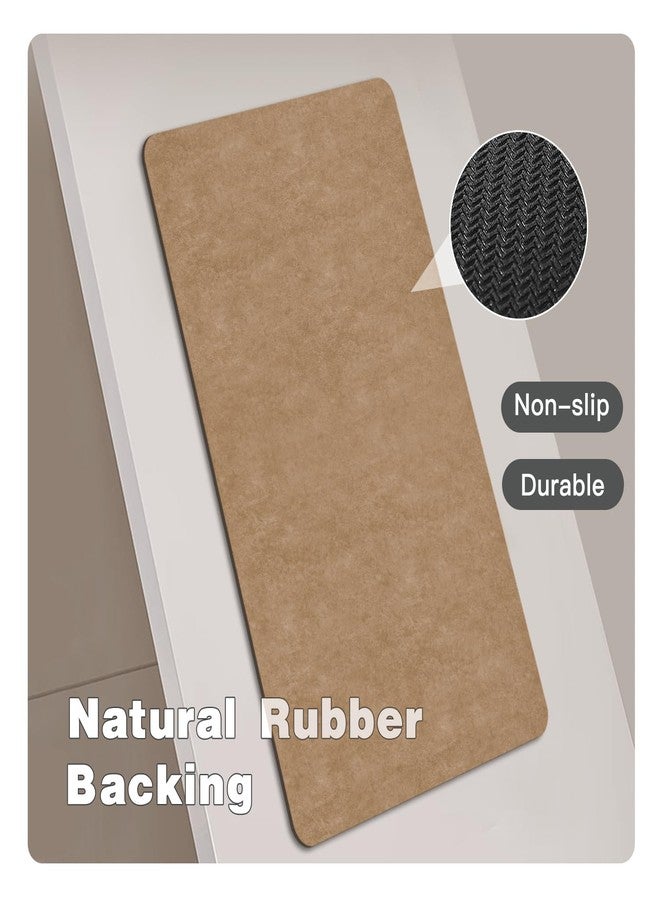 TYUU Bathroom Mat Quick Dry, Bathroom Rugs Non Slip Washable Thin Absorbent Bath Mat Fits Under Door Bathroom Floor Mat Perfect for Bath, Shower, or Sink 16"x24" Camel - Image 4