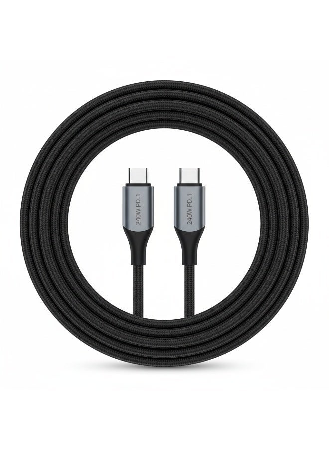 budi 240 W Type-C Cable USB-C Fast Charging Cable, Braided and Durable, High-Quality Type-C to Type-C Cable Compatible with MacBook Pro M4, M3, Backward Compatible for 100 W, 60 W, 45 W, 30 W, 20 W Output, for iPhone, Galaxy, Xiaomi - Image 5
