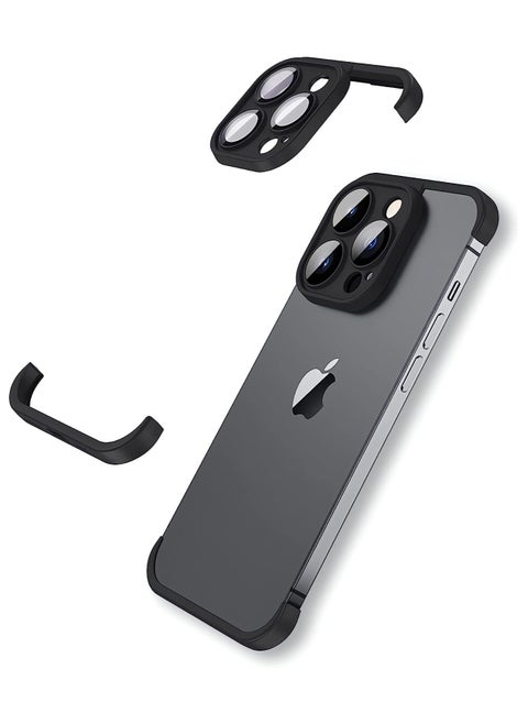 Frameless Case fro iphone 15 pro max with camera lens protector Slim Soft TPU Shockproof Phone Cover