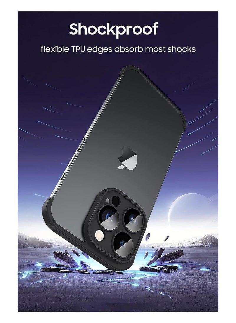 Rock Pow - Frameless Case fro iphone 15 pro max with camera lens protector Slim Soft TPU Shockproof Phone Cover - Image 1