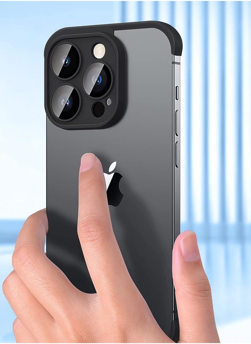 Rock Pow - Frameless Case fro iphone 15 pro max with camera lens protector Slim Soft TPU Shockproof Phone Cover - Image 1