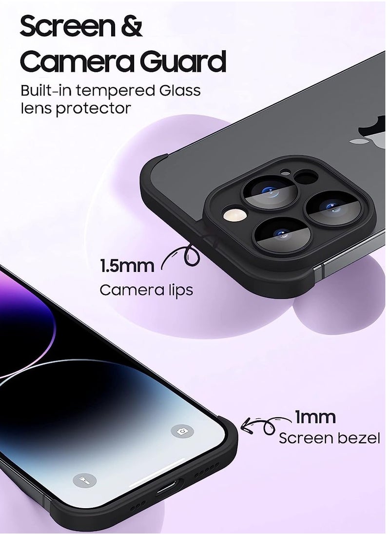 Rock Pow - Frameless Case fro iphone 15 pro max with camera lens protector Slim Soft TPU Shockproof Phone Cover - Image 1