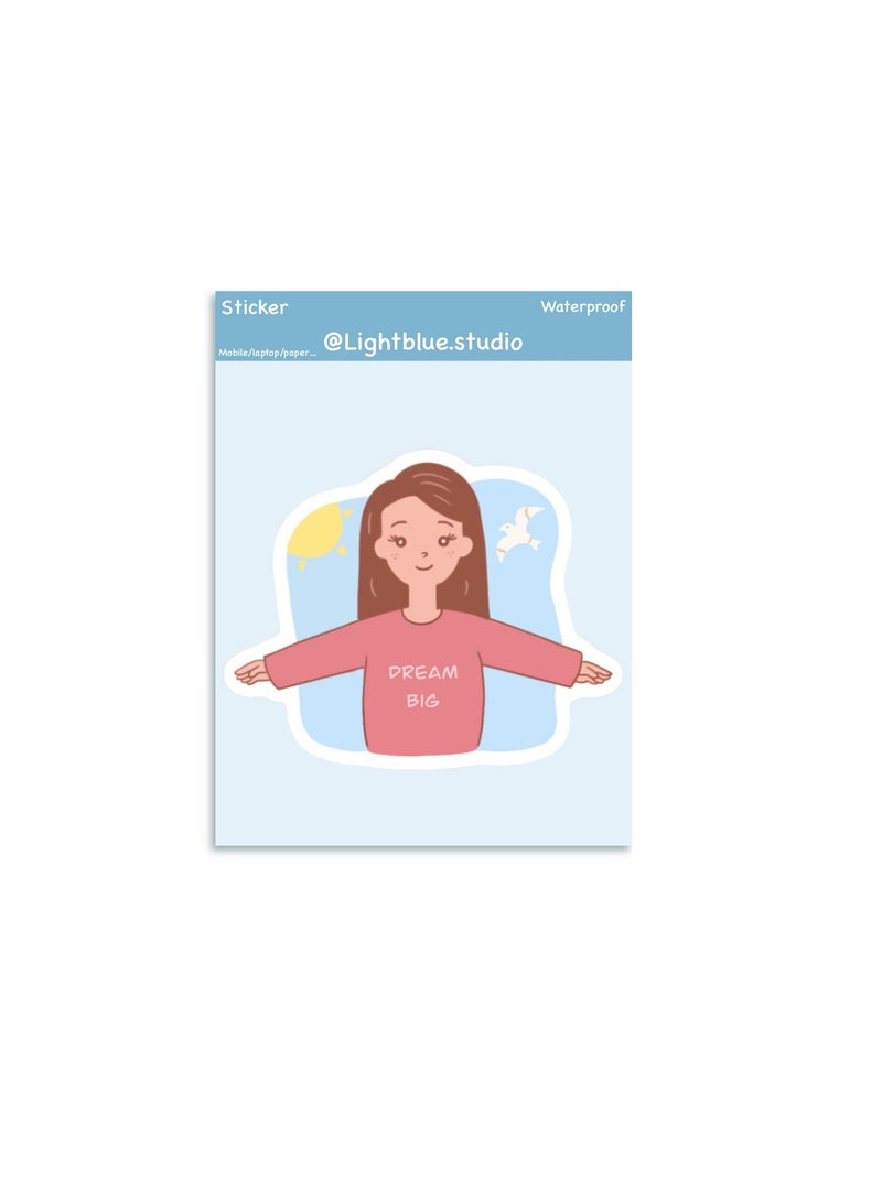 Boomah Accessories 1-Piece Creative Motivation Girl Power Waterproof Vinyl Stickers, Dream Big,  for Laptop , Mobile , Mug , Skateboard , Guitar for kids, adult , girls, nursery 8x6cm - Image 2